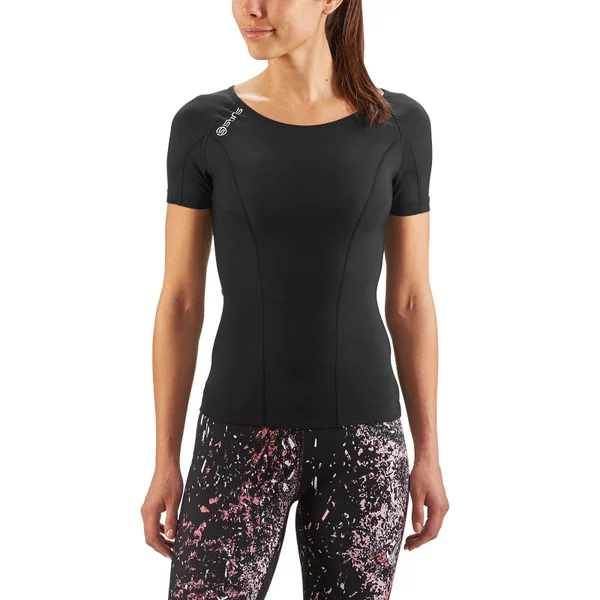 Skins DNAmic Women's Short Sleeve Top -Black/Black