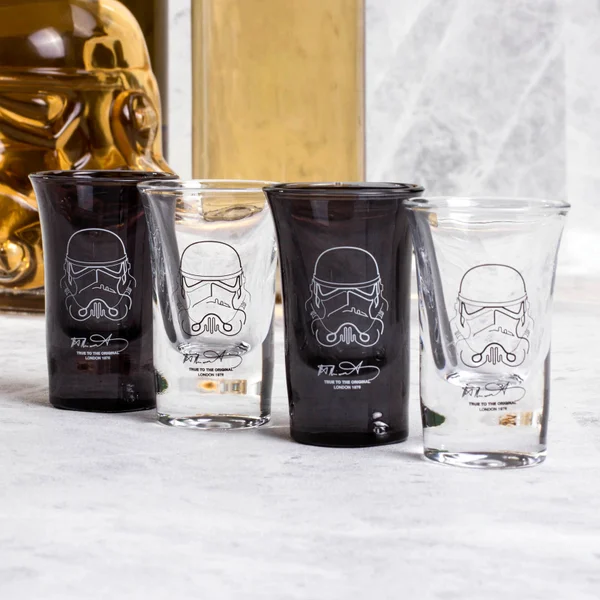 Original Stormtrooper Shot Glass Set - Clear/Black (Set of 4)