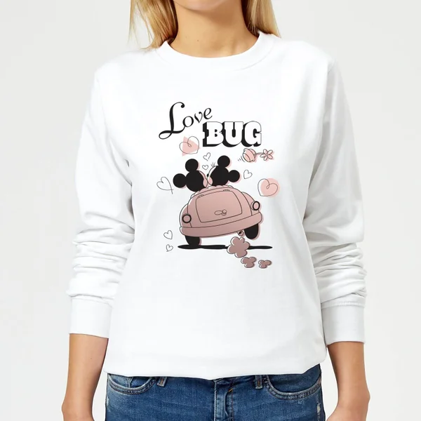 Disney Mickey Mouse Love Bug Women's Sweatshirt - White