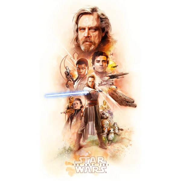 Star Wars: The Last Jedi "Finding A Balance" Lithograph By Steve Anderson (15.5"x 28") Zavvi UK Exclusive
