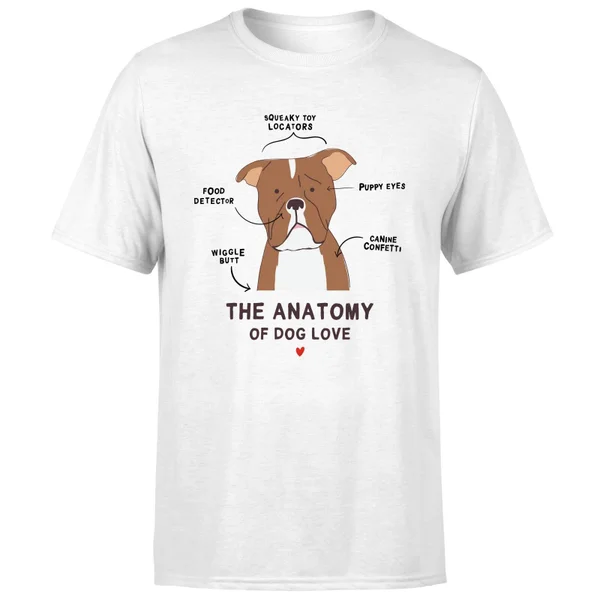 The Anatomy Of Dog Love T-shirt - Wit