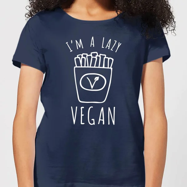 Lazy Vegan Dames T-shirt - Navy