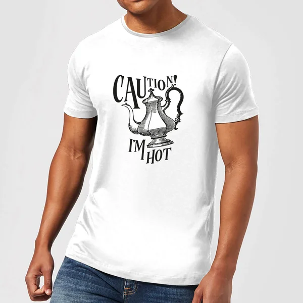 Caution! I'm Hot T-shirt - Wit