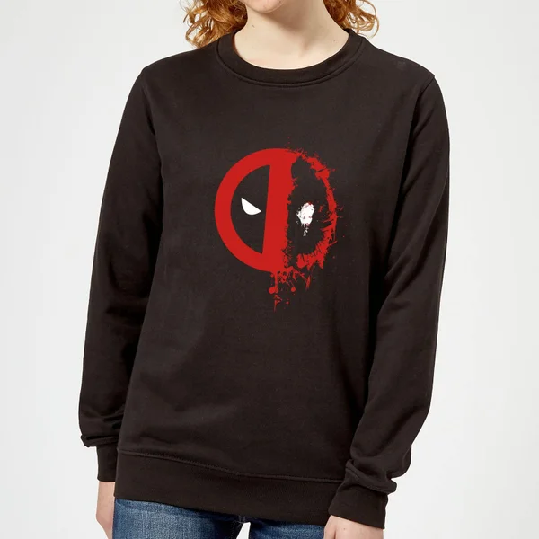 Marvel Deadpool Split Splat Logo Frauen Sweatshirt - Schwarz