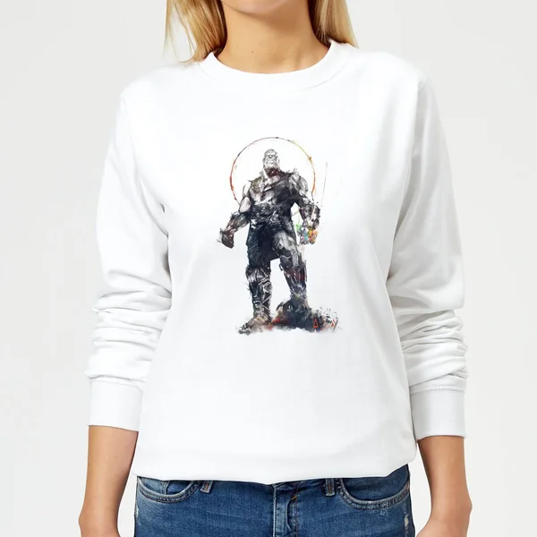 Marvel Avengers Infinity War Thanos Sketch Dames Trui - Wit