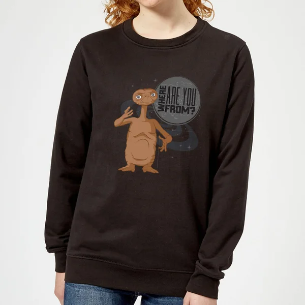 E.T. Where Are You From Dames Trui - Zwart