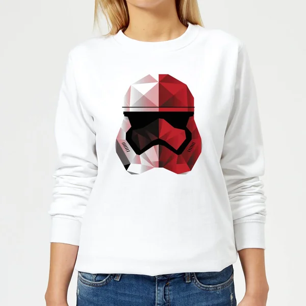 Sweat Femme Casque Stormtrooper Effet Cubiste - Star Wars - Blanc