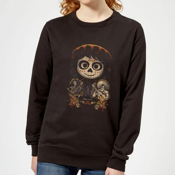 Coco Miguel Face Poster Damen Pullover - Schwarz