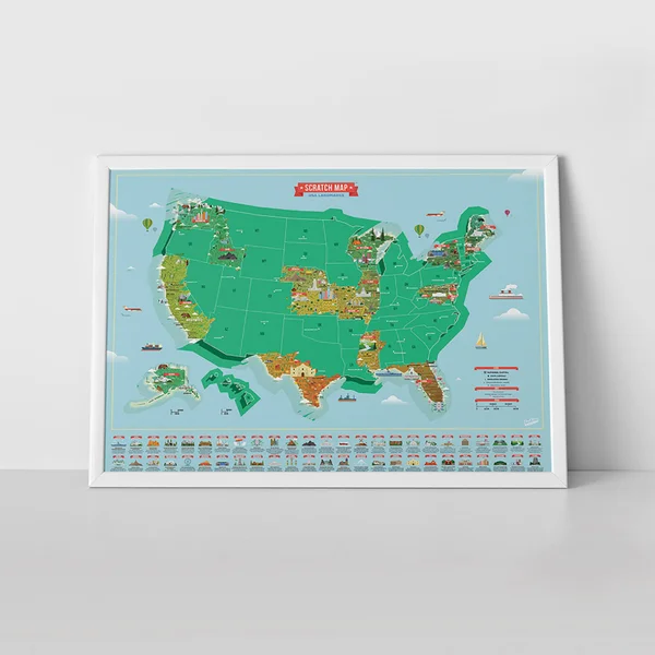 USA Landmarks Scratch Map
