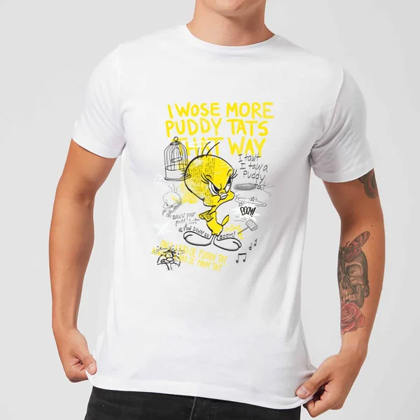 Looney Tunes Tweety Pie More Puddy Tats Herren T-Shirt - Weiß