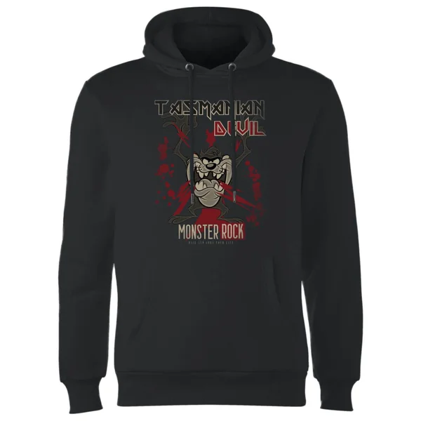 Looney Tunes Tasmanian Devil Monster Rock Hoodie - Zwart - L