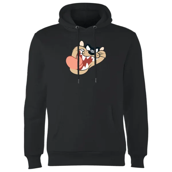 Sweat à Capuche Homme Gros Plan Taz Diable de Tasmanie Looney Tunes - Noir