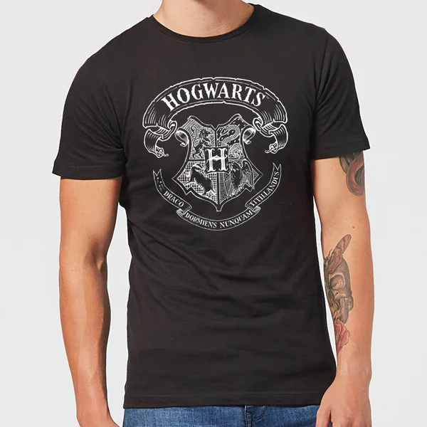 Harry Potter Hogwarts Crest Men's T-Shirt - Black
