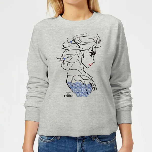 Frozen Elsa Sketch Strong Dames Trui - Grijs