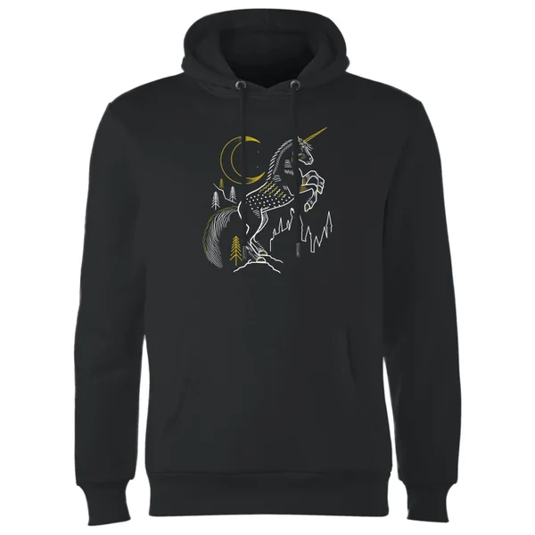 Harry Potter Unicorn Line Art Hoodie - Zwart