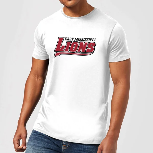 East Mississippi Community College Lions Script Logo Men's T-Shirt - White