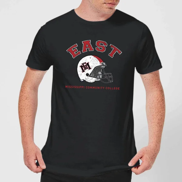 East Mississippi Community College Helmet Men's T-Shirt - Black