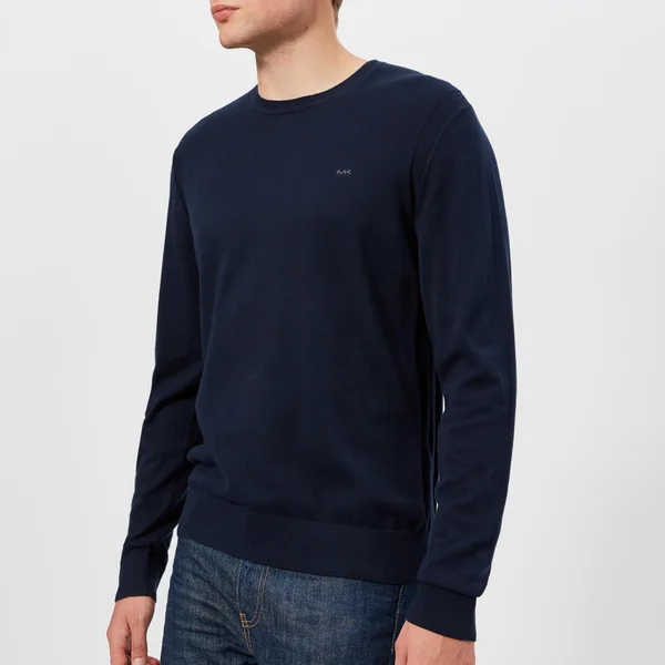 Michael Kors Men's Cotton Crew Neck Knitted Jumper - Midnight