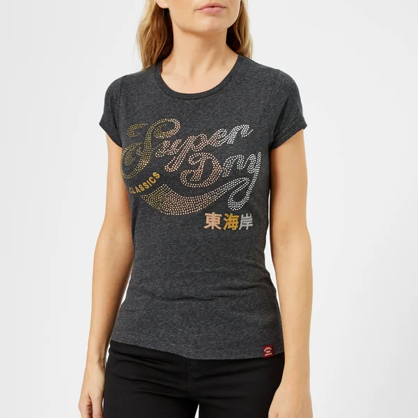 Superdry Women's Classic Rhinestone Entry T-Shirt - Aspalt Rugged