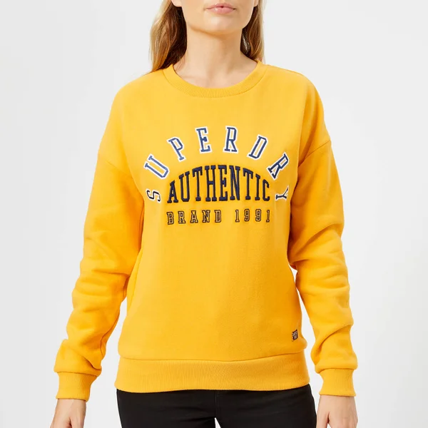 Superdry Women's Urban Street Applique Crew Neck Sweatshirt - Sporty Ochre