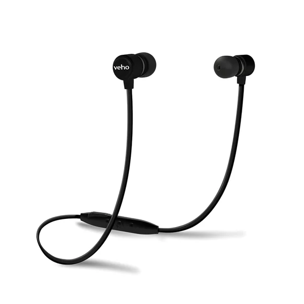 Veho ZB2 Bluetooth Wireless Earphones with MSTS, AAB-1 and Magnetic Coupling Function - Black