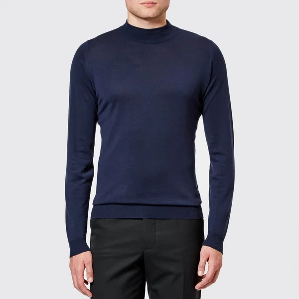 John Smedley Men's Harcourt 30 Gauge Extra Fine Funnel Neck Jumper - Midnight