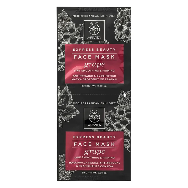 APIVITA Express Line Reducing Face Mask - Grape 2 x 8 ml