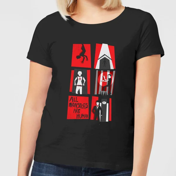 American Horror Story All Monsters Are Human Panels Dames T-shirt - Zwart