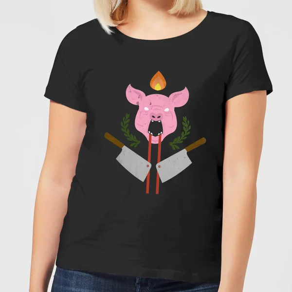 American Horror Story Roanoke Piggy Man Crest Dames T-shirt - Zwart