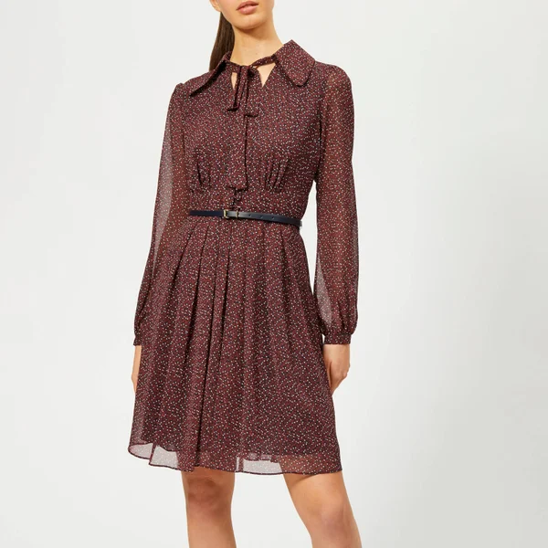 MICHAEL MICHAEL KORS Women's Vine Print Dress with Belt - True Navy/Bright Terra C