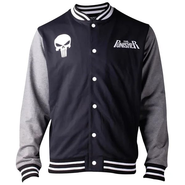 Marvel The Punisher Men's Varsity Jacket - Black