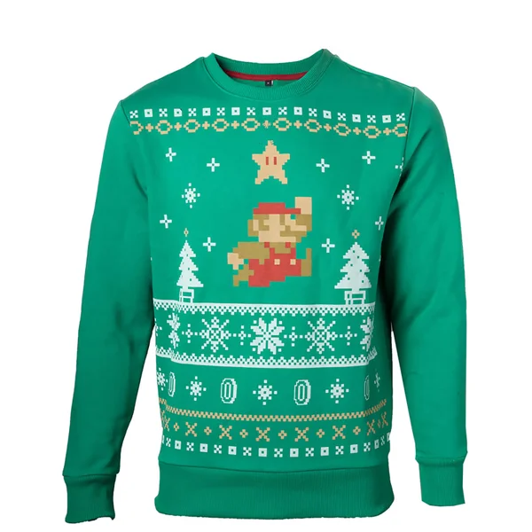 Nintendo Super Mario Christmas Jumper - Green
