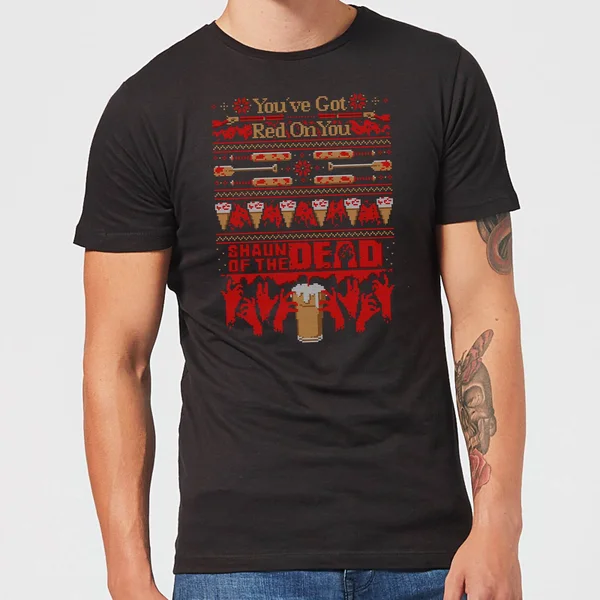 Shaun Of The Dead Youve Got Red On You Christmas Herren T-Shirt - Schwarz