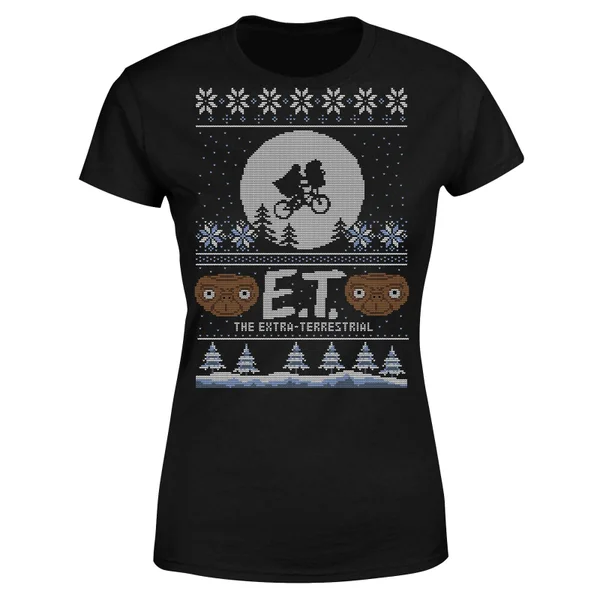 E.T. the Extra-Terrestrial Christmas Women's T-Shirt - Black