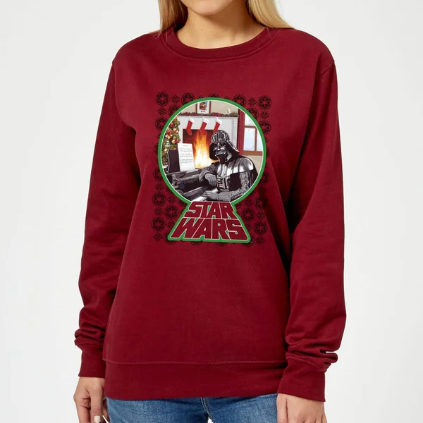 Star Wars A Very Merry Sithmas Women's Christmas Jumper - Burgundy