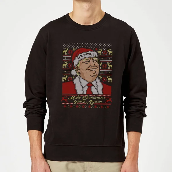 Make Christmas Great Again Weihnachtspullover – Schwarz