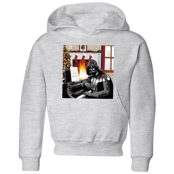 Star Wars Darth Vader Piano Player Kids' Christmas Hoodie - Grey