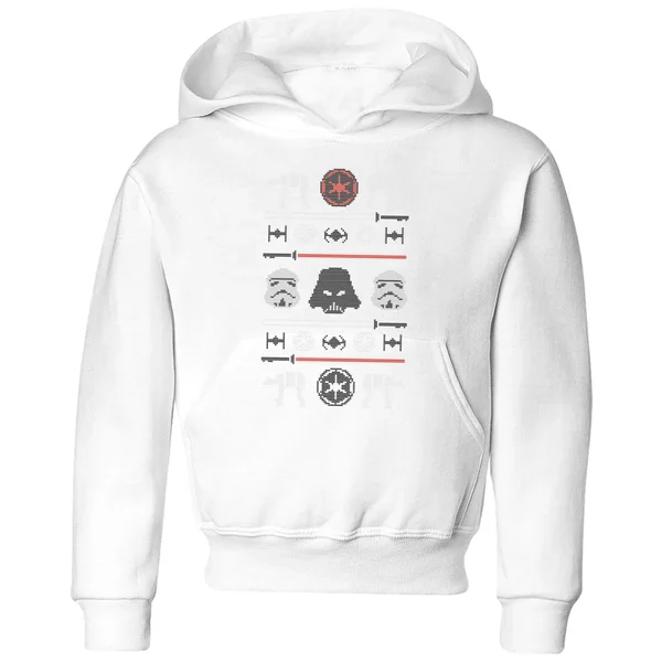 Star Wars Imperial Knit Kids' Christmas Hoodie - White