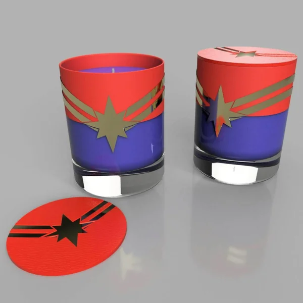 Captain Marvel Crest Candle