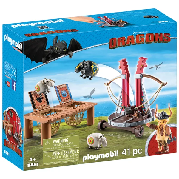 Playmobil DreamWorks Dragons Gobber the Belch with Sheep Sling (9461)