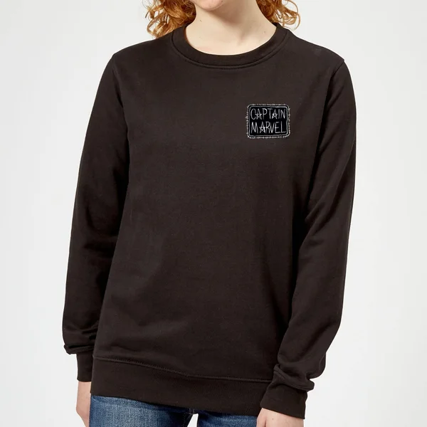Captain Marvel Name Badge Women's Sweatshirt - Black