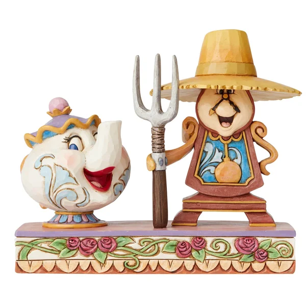 Disney Traditions Workin’ Round the Clock (Mrs. Potts und Cogsworth Figur) 13,0 cm