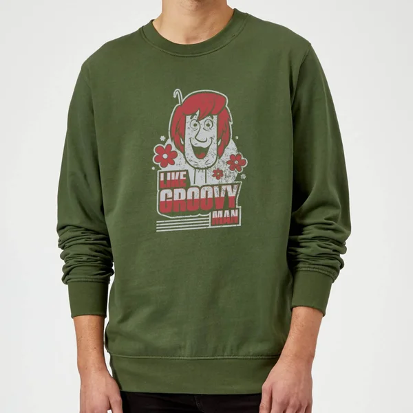 Scooby Doo Like, Groovy Man Sweatshirt - Forest Green