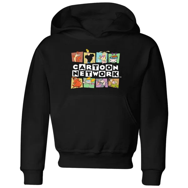 Cartoon Network Logo Characters Kinder Hoodie - Schwarz