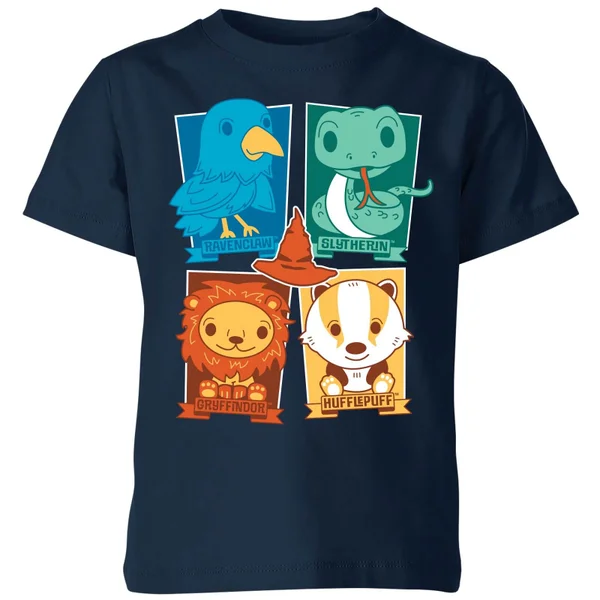Harry Potter Kids Hogwarts Houses kinder t-shirt - Navy