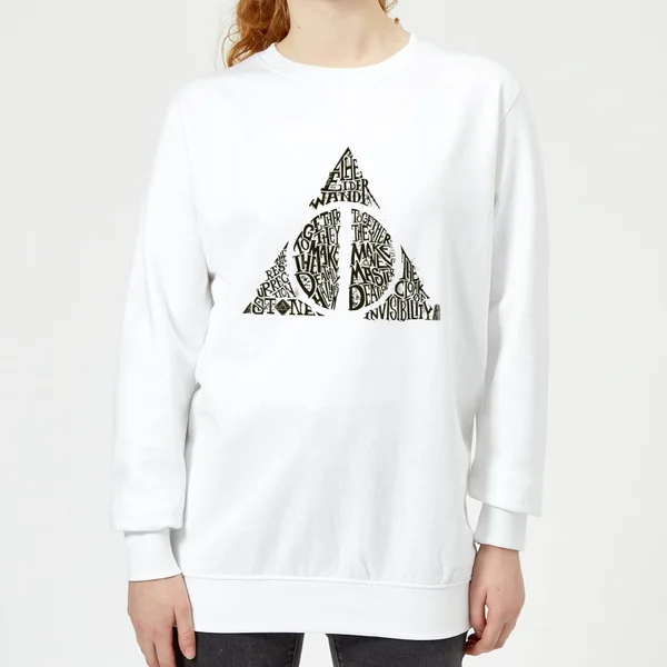Harry Potter Deathly Hallows Text dames trui - Wit