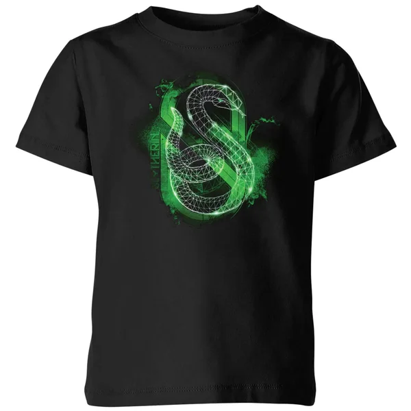 Harry Potter Slytherin Geometric kinder t-shirt - Zwart - 110/116 (5-6 jaar)
