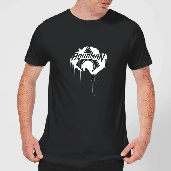Justice League Graffiti Aquaman Men's T-Shirt - Black