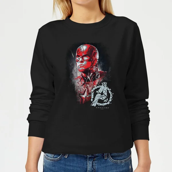 Avengers Endgame Captain America Brushed Damen Sweatshirt - Schwarz
