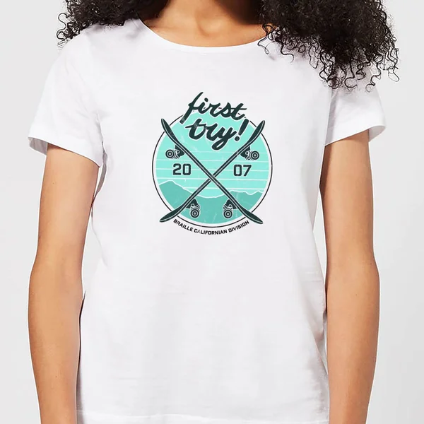 Braille Skateboarding Limited Edition First Try Women's T-Shirt - White